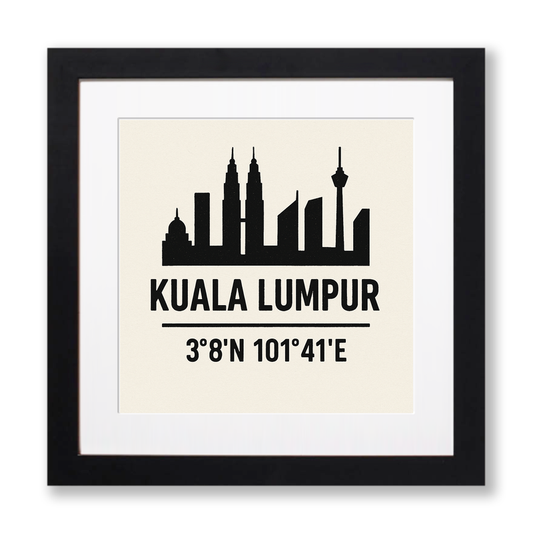 Place Coordinates Linoprint-Style Art (c337)