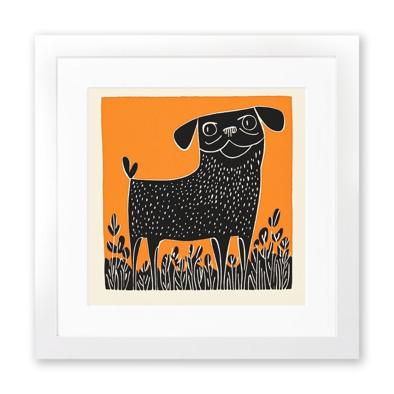 Dogue de Bordeaux Linoprint-Style Art (1464-1)