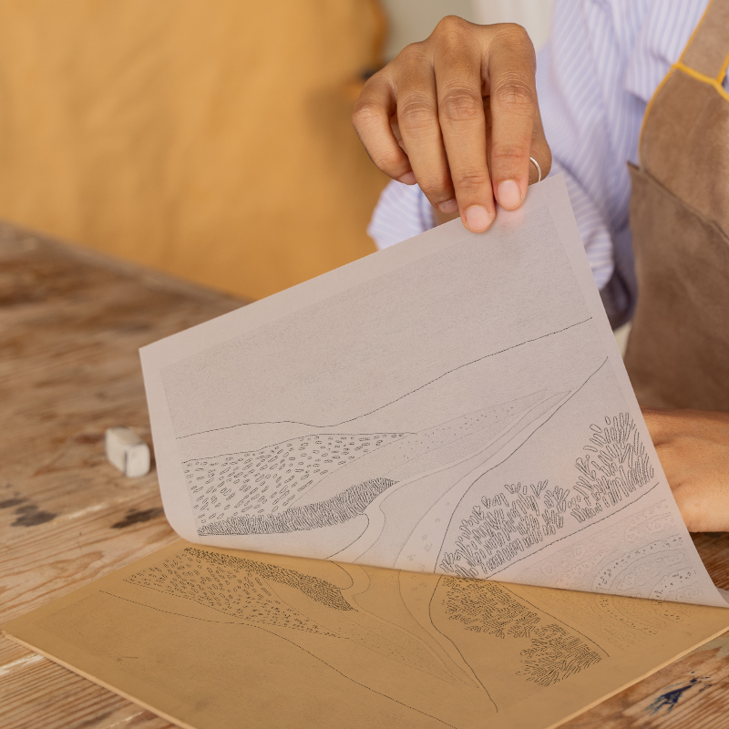 Fractal-inspired Linoprint-Style Art (829-1)