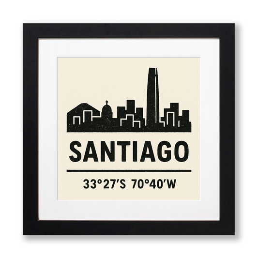 Place Coordinates Linoprint-Style Art (c280)