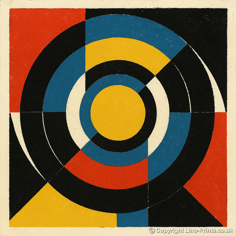 Bauhaus Design Linoprint-Style Art (c459)