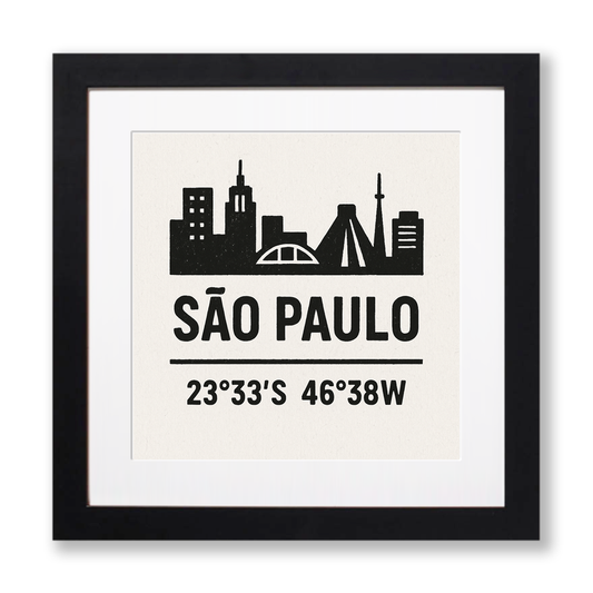 Place Coordinates Linoprint-Style Art (c282)