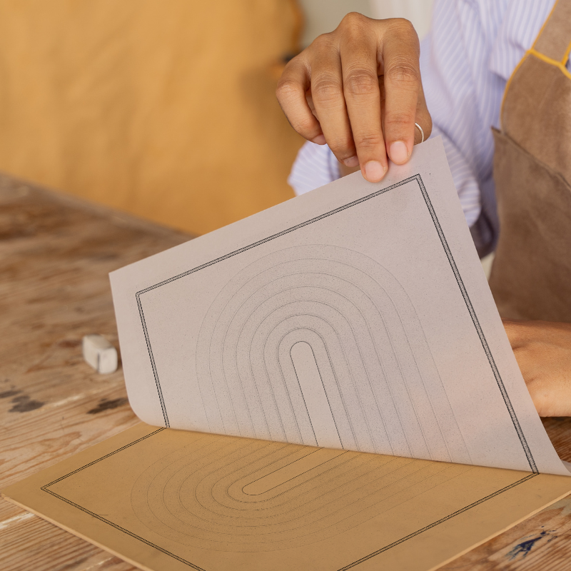 Bauhaus Design Linoprint-Style Art (c444)