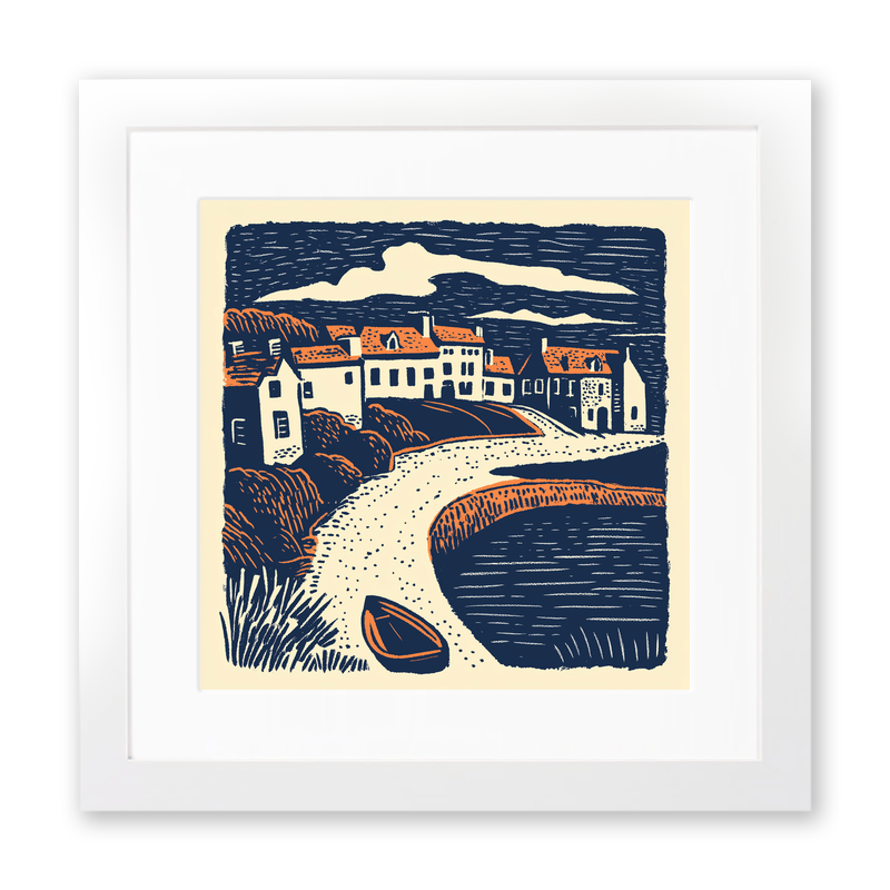 Alnwick Castle, Northumberland Linoprint-Style Art (1-1)
