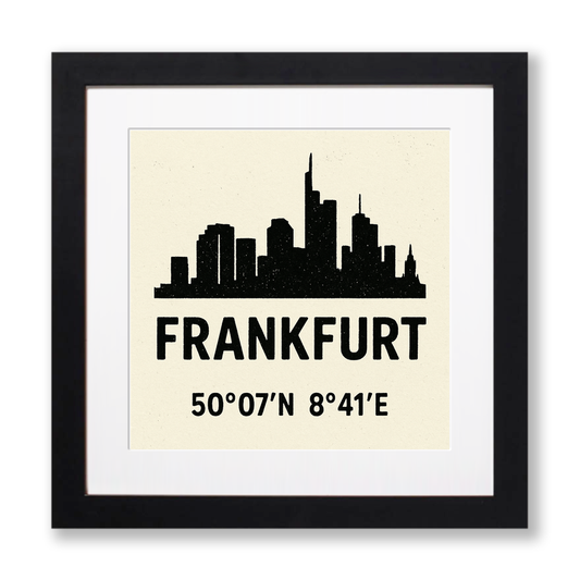 Place Coordinates Linoprint-Style Art (c311)