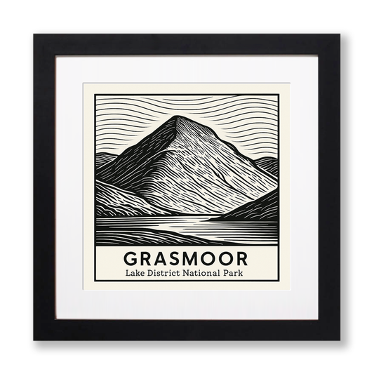 Mountains Linoprint-Style Art (c359)