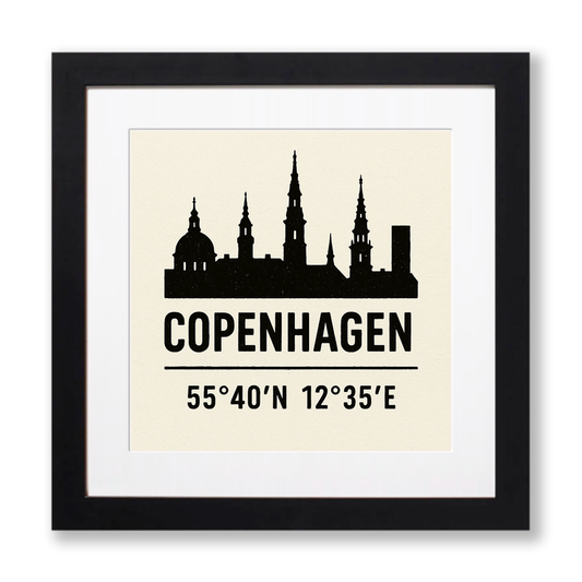 Place Coordinates Linoprint-Style Art (c298)