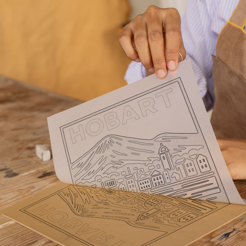 Cities Linoprint-Style Art (c183)