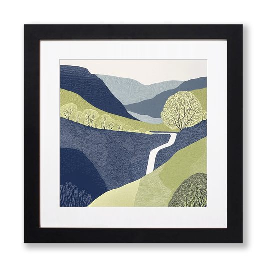 Taylor Gill Force Borrowdale Linoprint-Style Art (2577-1)