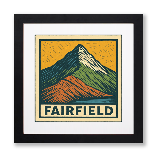 Mountains Linoprint-Style Art (c376)