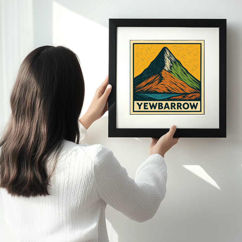 Mountains Linoprint-Style Art (c379)