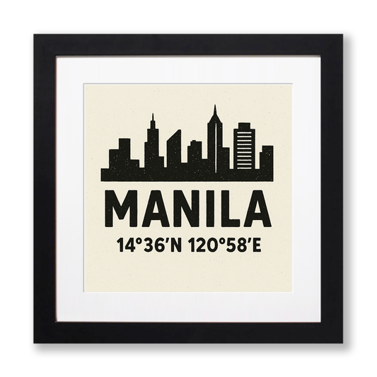 Place Coordinates Linoprint-Style Art (c275)