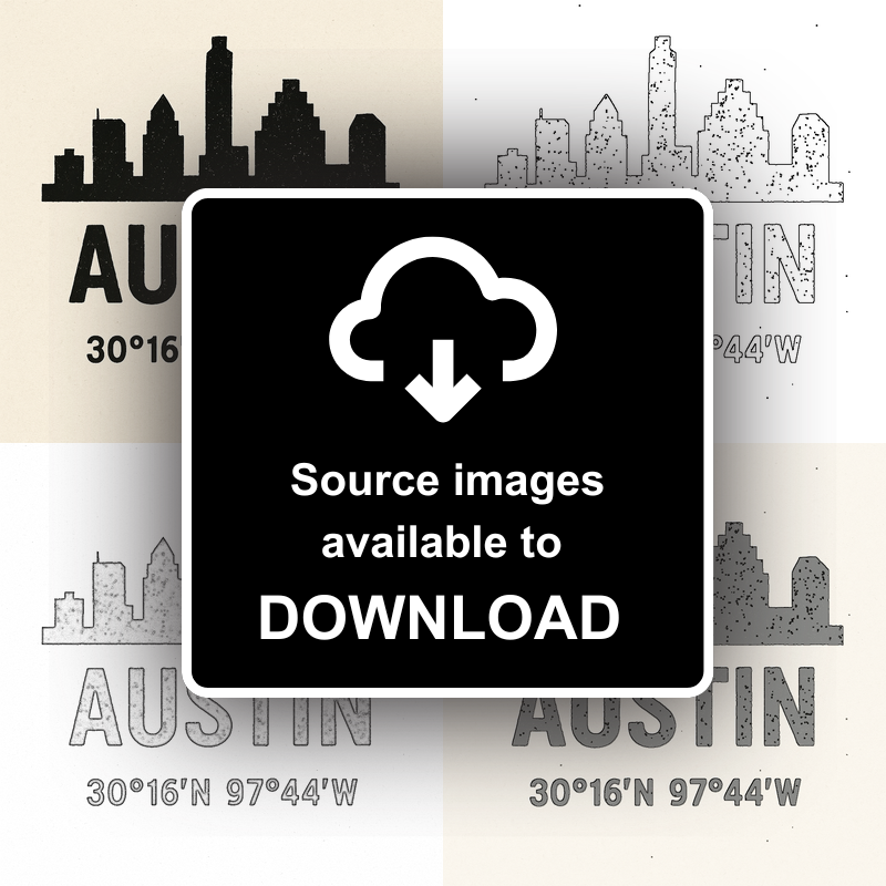 Place Coordinates Linoprint-Style Art (c265)