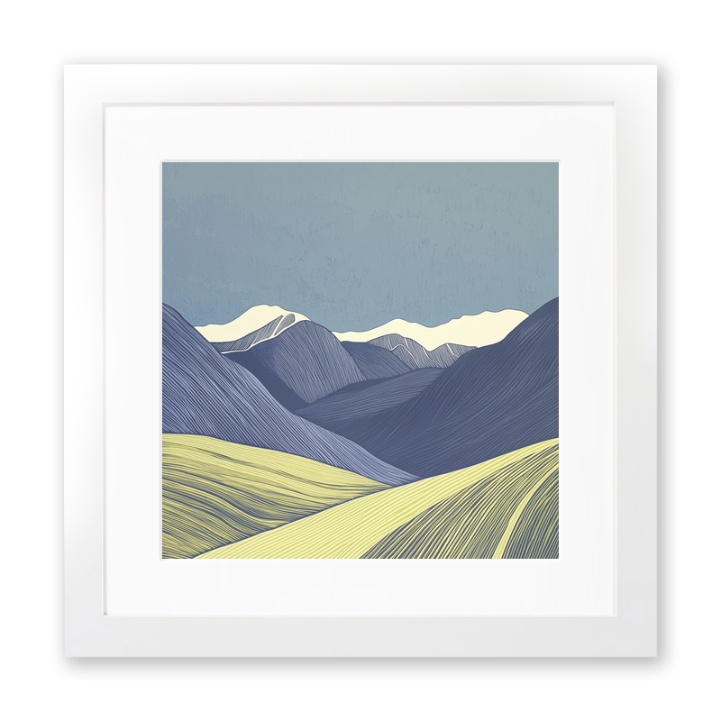 Blencathra skyline silhouette (Sharp Edge) Linoprint-Style Art (2365-1)