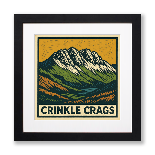 Mountains Linoprint-Style Art (c382)