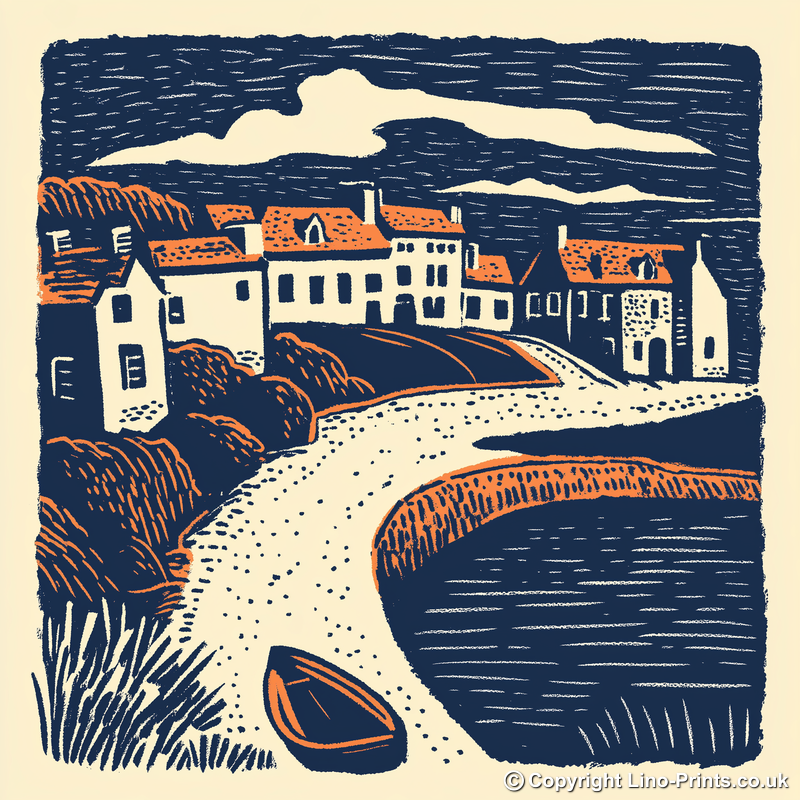 Alnwick Castle, Northumberland Linoprint-Style Art (1-1)