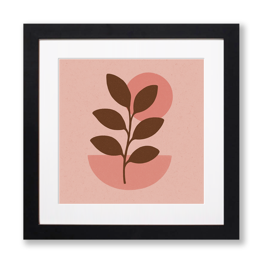 Flowers and Plants Linoprint-Style Art (c494)