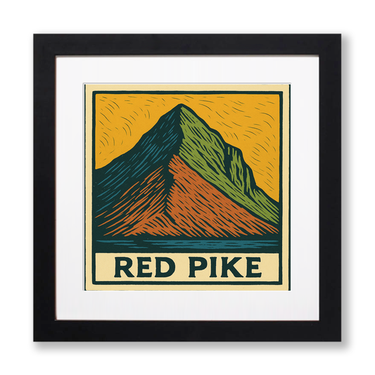 Mountains Linoprint-Style Art (c375)