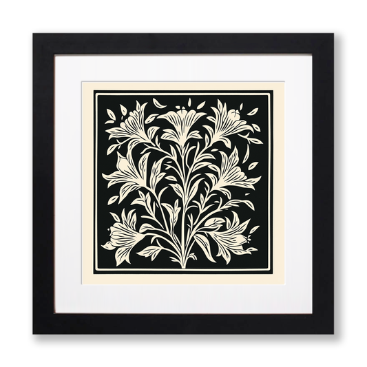 Penstemon Linoprint-Style Art (1732-1)