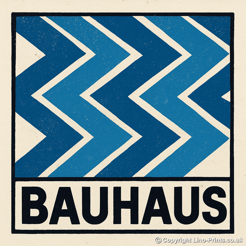 Bauhaus Design Linoprint-Style Art (c405)