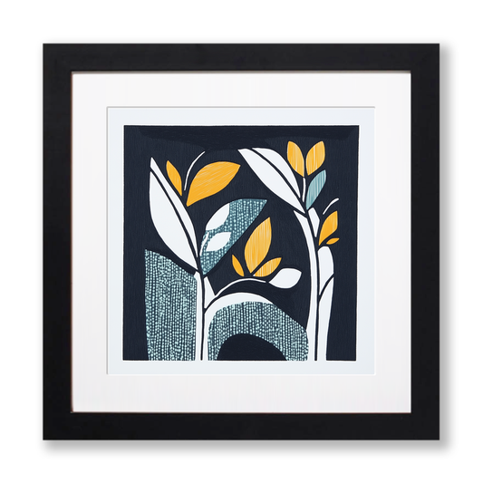 Symmetrical patterns Linoprint-Style Art (1125-1)