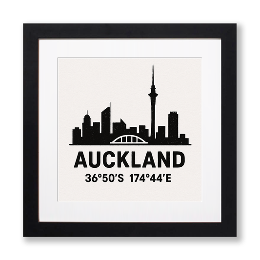 Place Coordinates Linoprint-Style Art (c293)