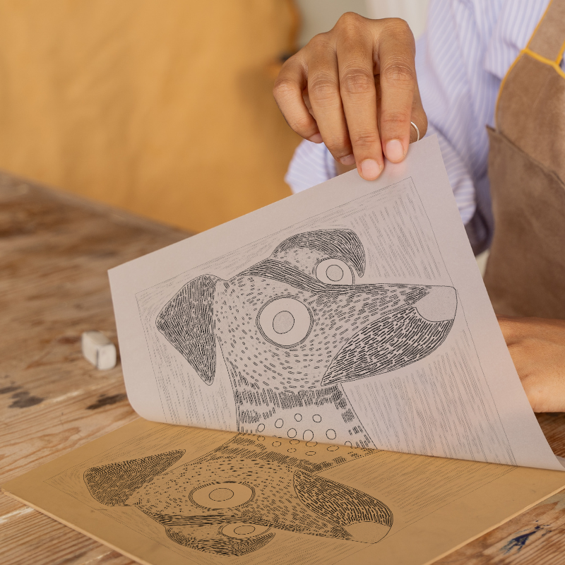 Dalmatian Linoprint-Style Art (1462-1)