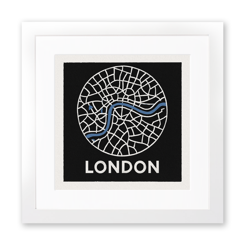 Maps Linoprint-Style Art (c13)