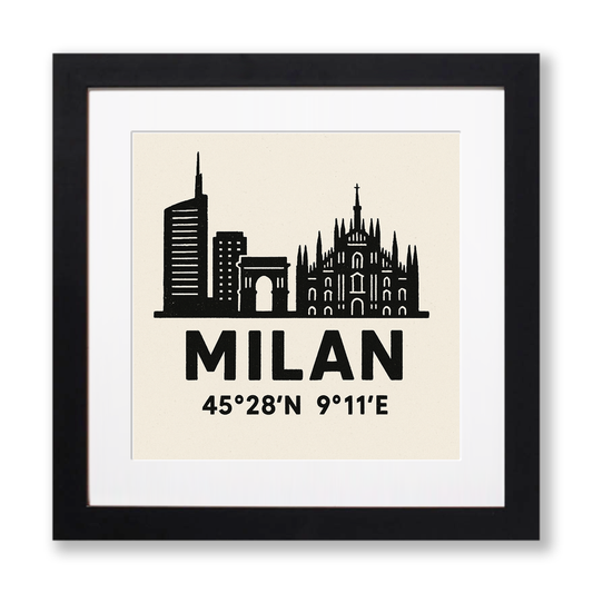 Place Coordinates Linoprint-Style Art (c256)