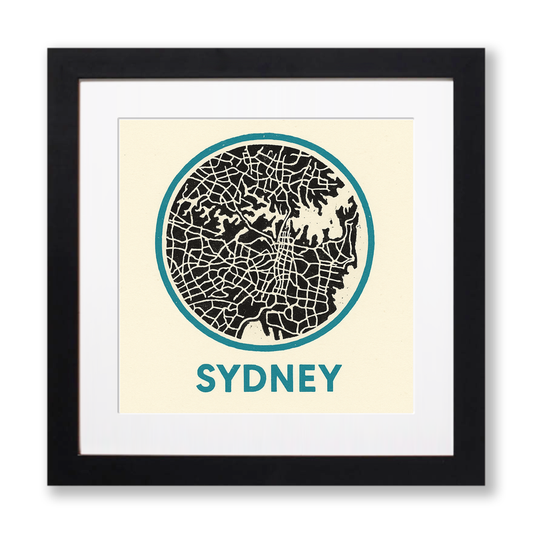 Maps Linoprint-Style Art (c45)
