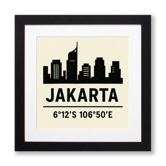 Place Coordinates Linoprint-Style Art (c276)