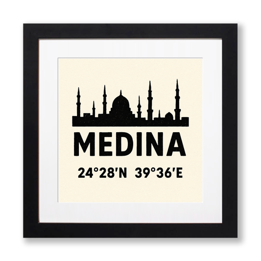 Place Coordinates Linoprint-Style Art (c267)