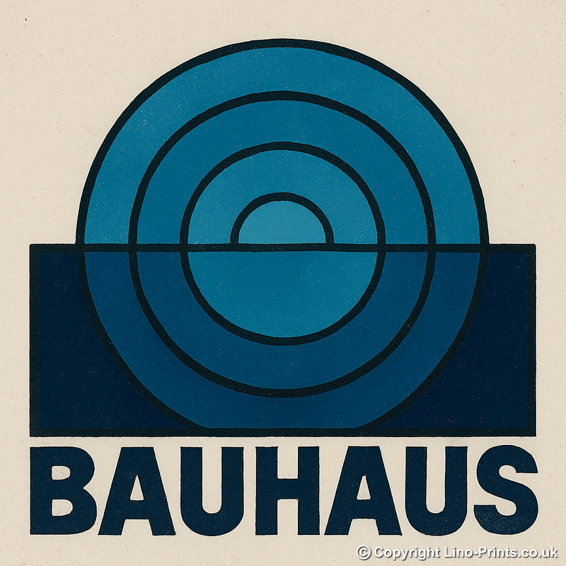 Bauhaus Design Linoprint-Style Art (c478)