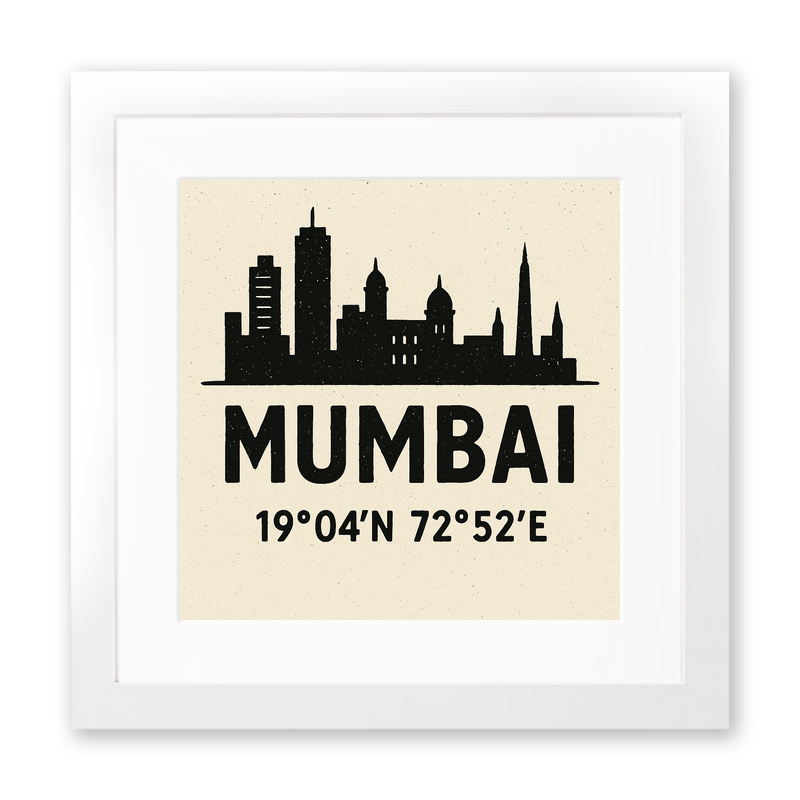 Place Coordinates Linoprint-Style Art (c279)