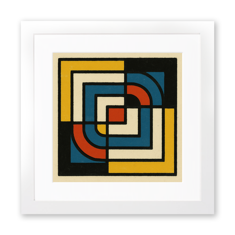 Bauhaus Design Linoprint-Style Art (c447)