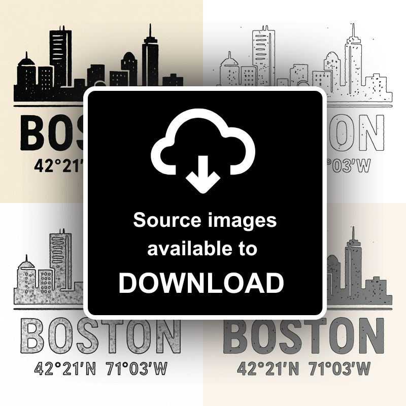 Place Coordinates Linoprint-Style Art (c319)