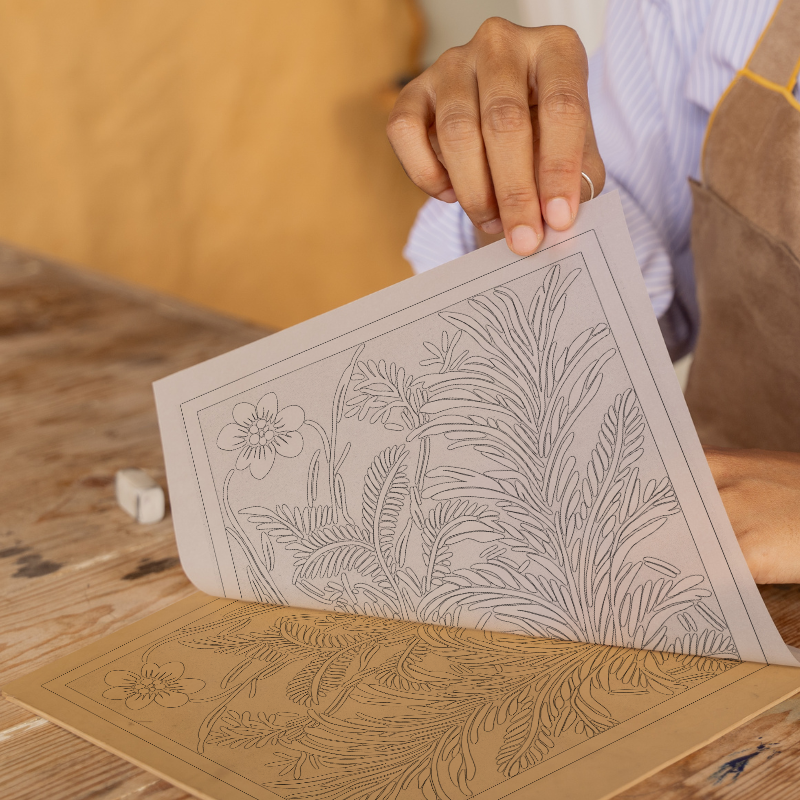 Fern Linoprint-Style Art (1713-1)