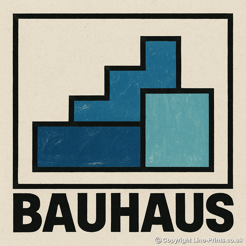 Bauhaus Design Linoprint-Style Art (c477)