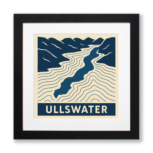 Lakes and Waters Linoprint-Style Art (c397)