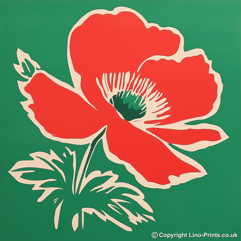 Anemone Linoprint-Style Art (1628-1)
