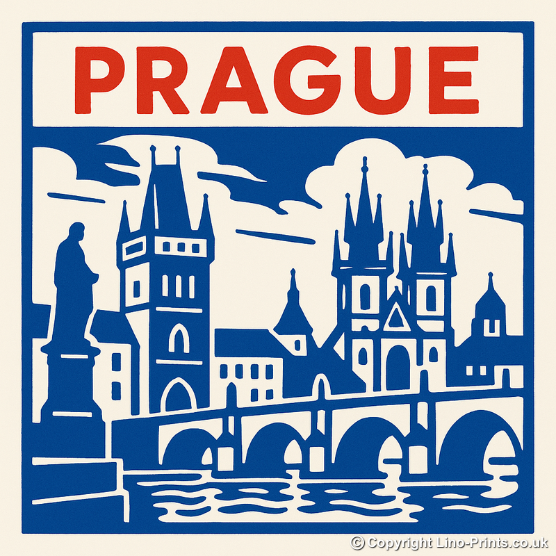 Cities Linoprint-Style Art (c114)