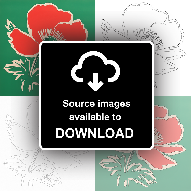 Anemone Linoprint-Style Art (1628-1)