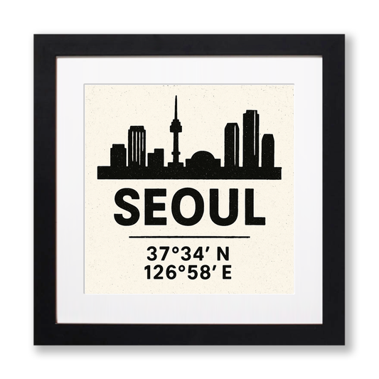 Place Coordinates Linoprint-Style Art (c326)