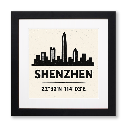 Place Coordinates Linoprint-Style Art (c272)