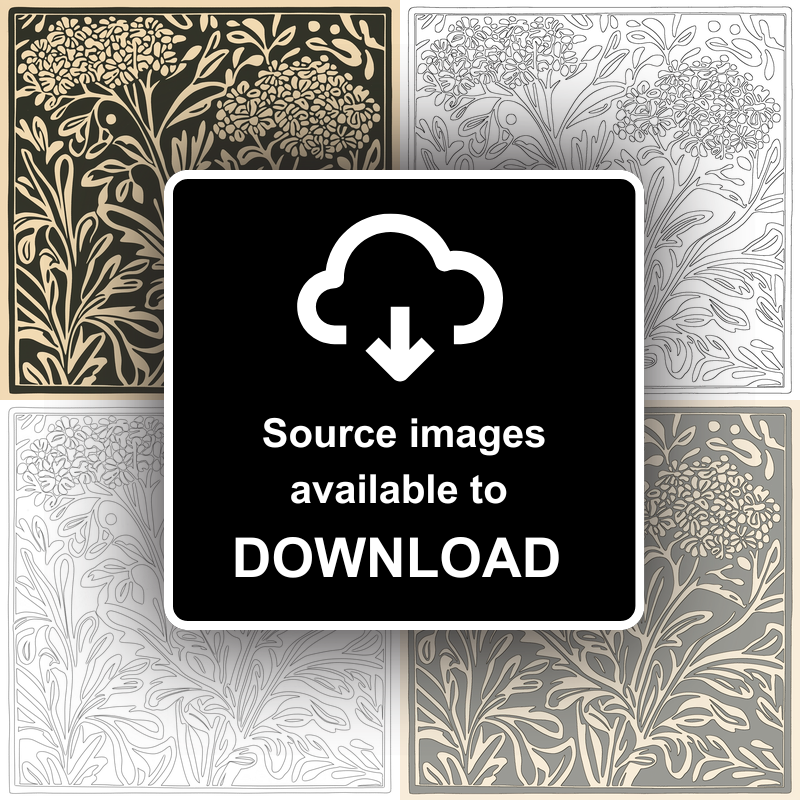 Yarrow Linoprint-Style Art (1753-1)