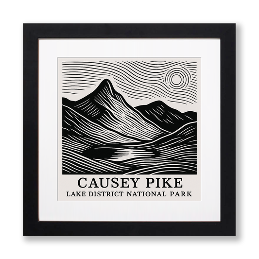 Mountains Linoprint-Style Art (c358)