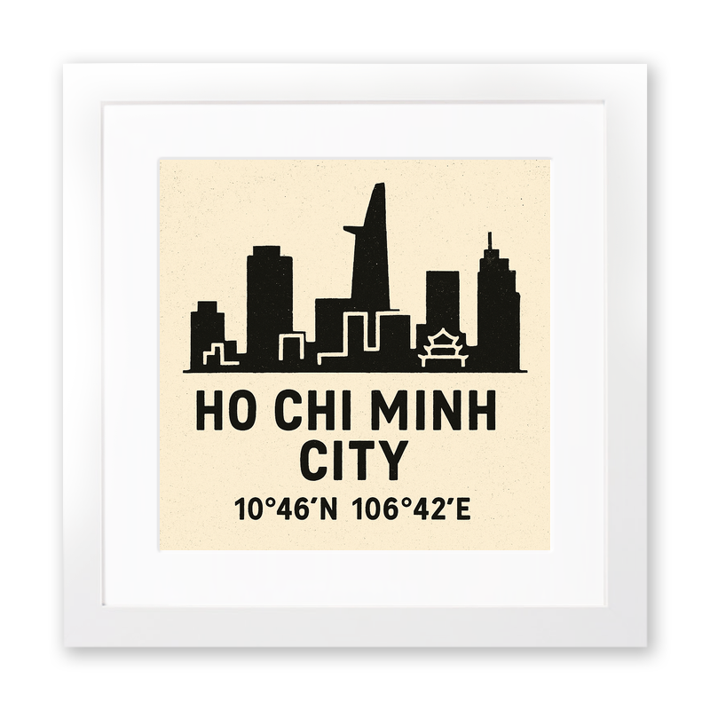 Place Coordinates Linoprint-Style Art (c277)