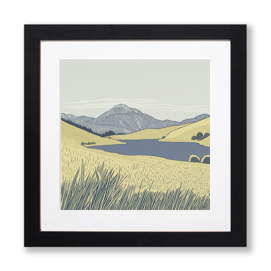 Pike of Blisco in the Lake District Linoprint-Style Art (2501-2)