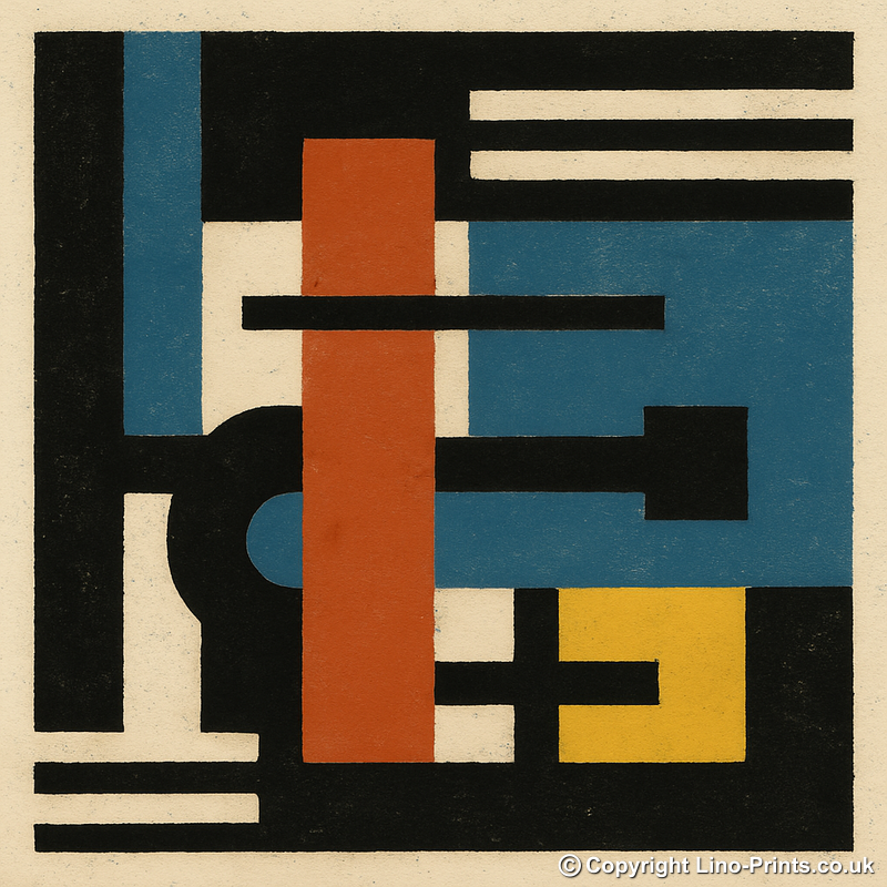 Bauhaus Design Linoprint-Style Art (c433)
