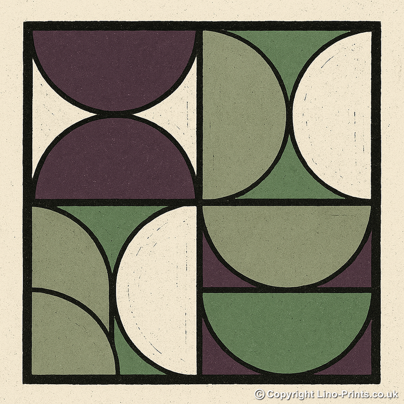 Bauhaus Design Linoprint-Style Art (c417)